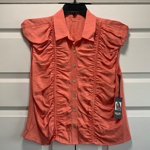 Brand new with tags ruching cap sleeves shirt